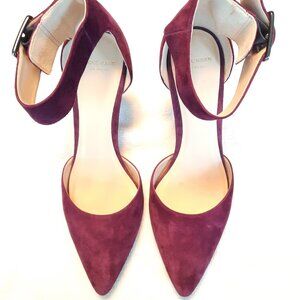 Cole Haan Dark Purple Suede Ankle Strap Heels /  8 B / Grand OS / NWOB